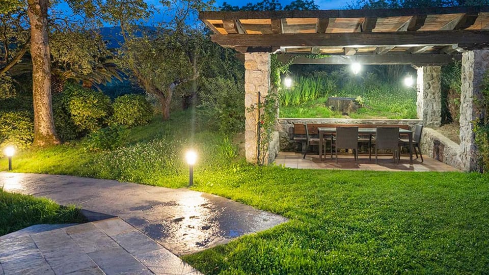 Night, Natural landscape, Garden, Dining area, Garden view
