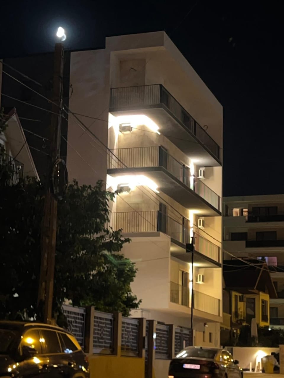 Property building, Night, Neighbourhood, Street view
