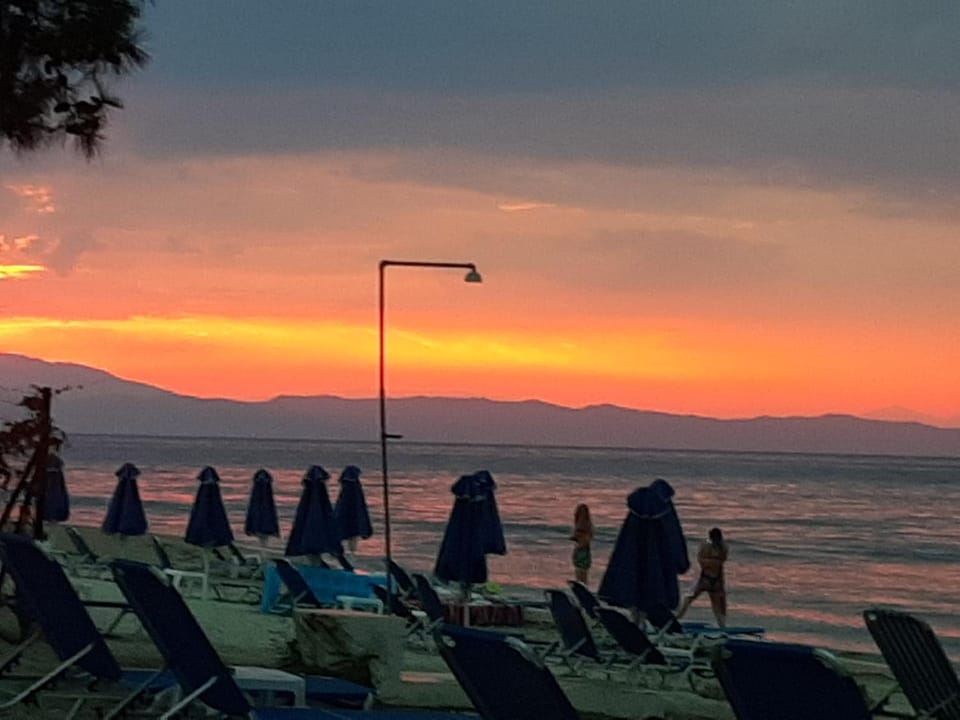 Beach, Sunset, sunbed