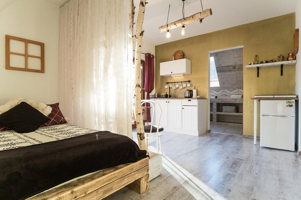Bed, Kitchen or kitchenette, Photo of the whole room, Bedroom