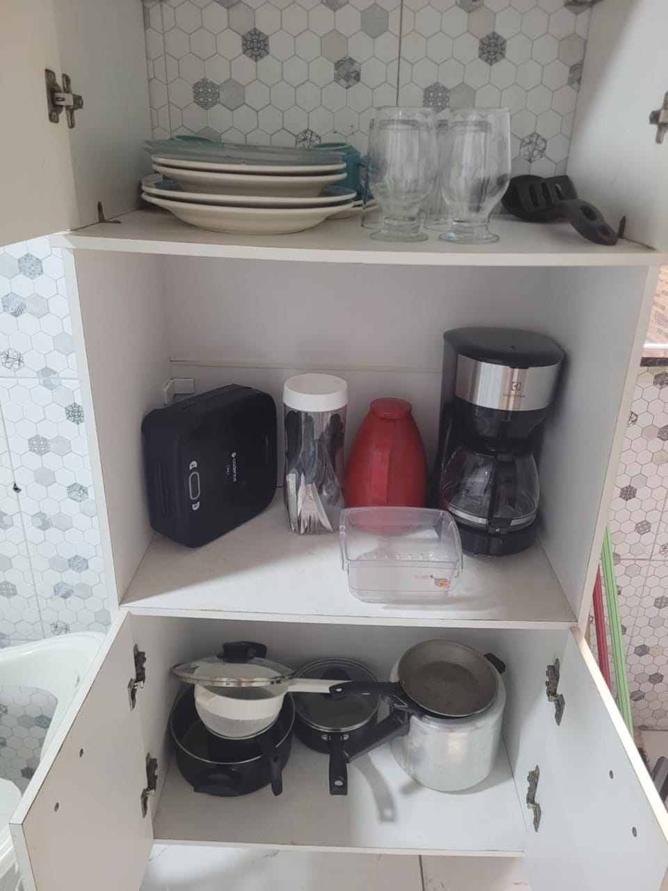 Kitchen or kitchenette, toaster
