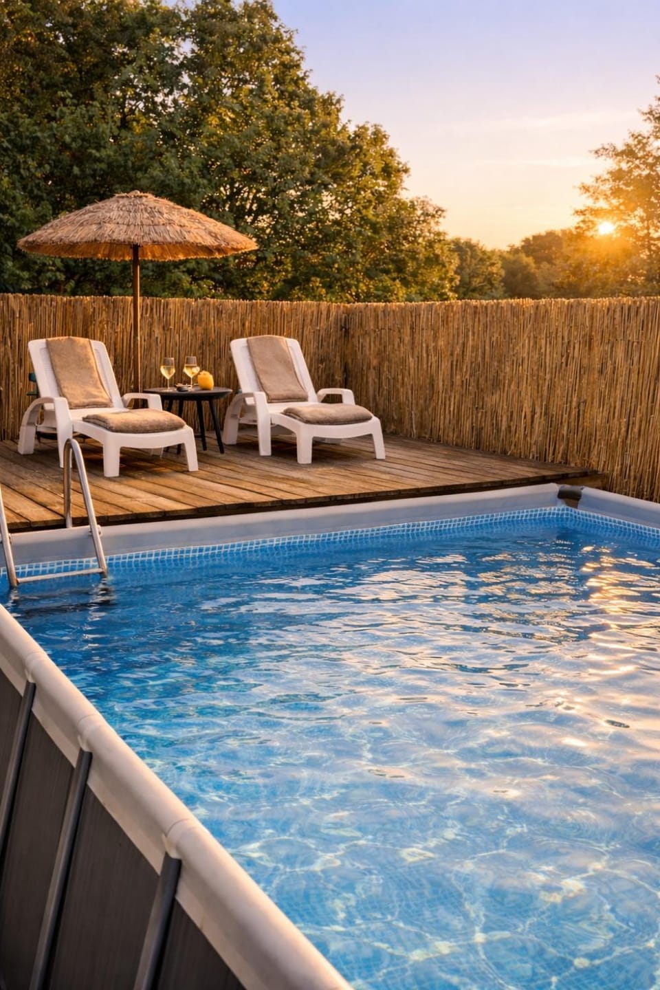 Natural landscape, Swimming pool, sunbed