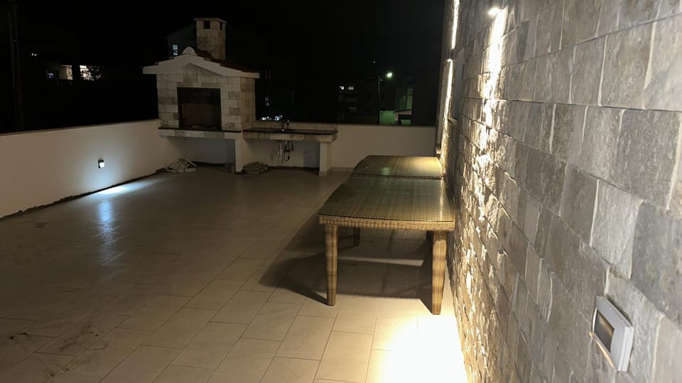 Patio, Night, Balcony/Terrace, Seating area