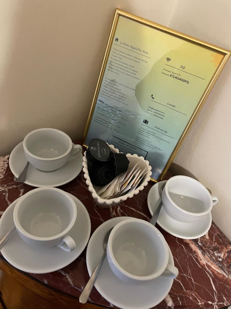 Coffee/tea facilities, Internal: Not applicable to any particular room