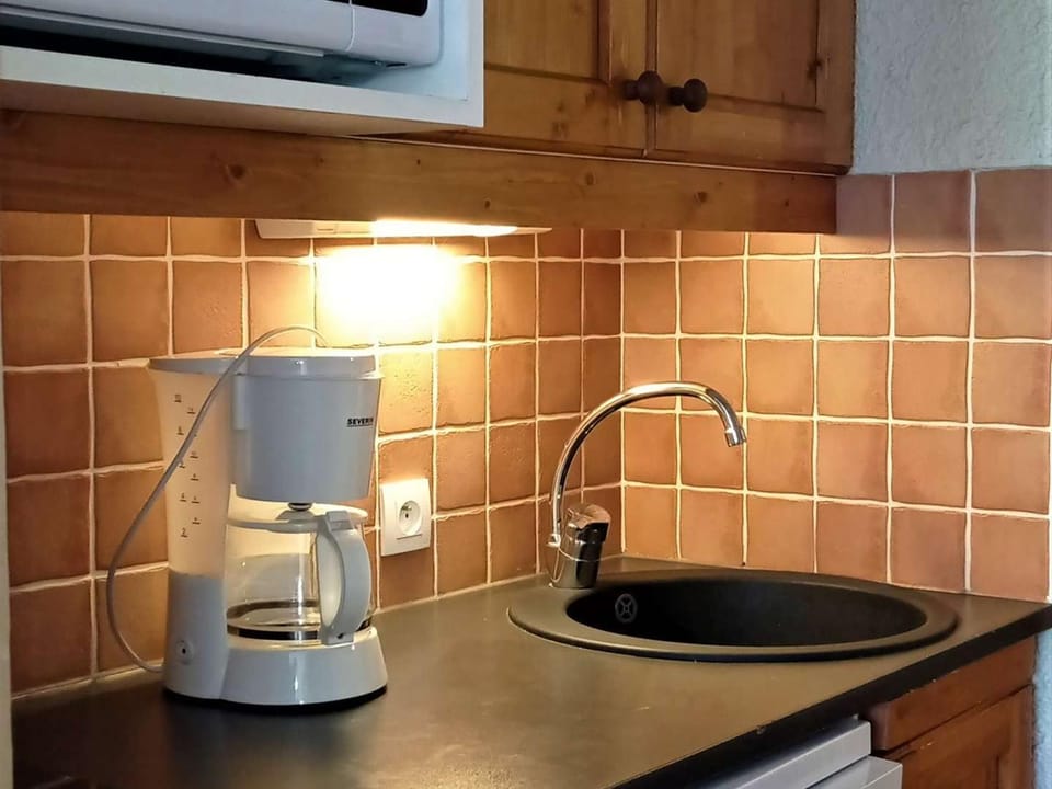 Appart 4 pers, skis aux pieds, balcon, kitchenette, TV - FR-1-545-24 Apartment in Les Allues