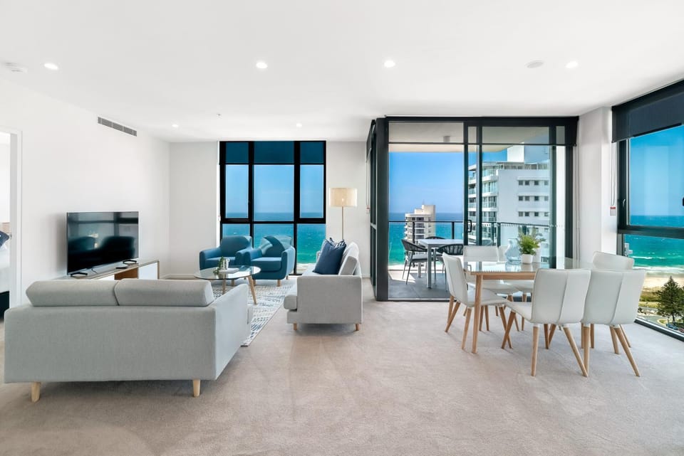 Living room, Seating area, Dining area, Sea view