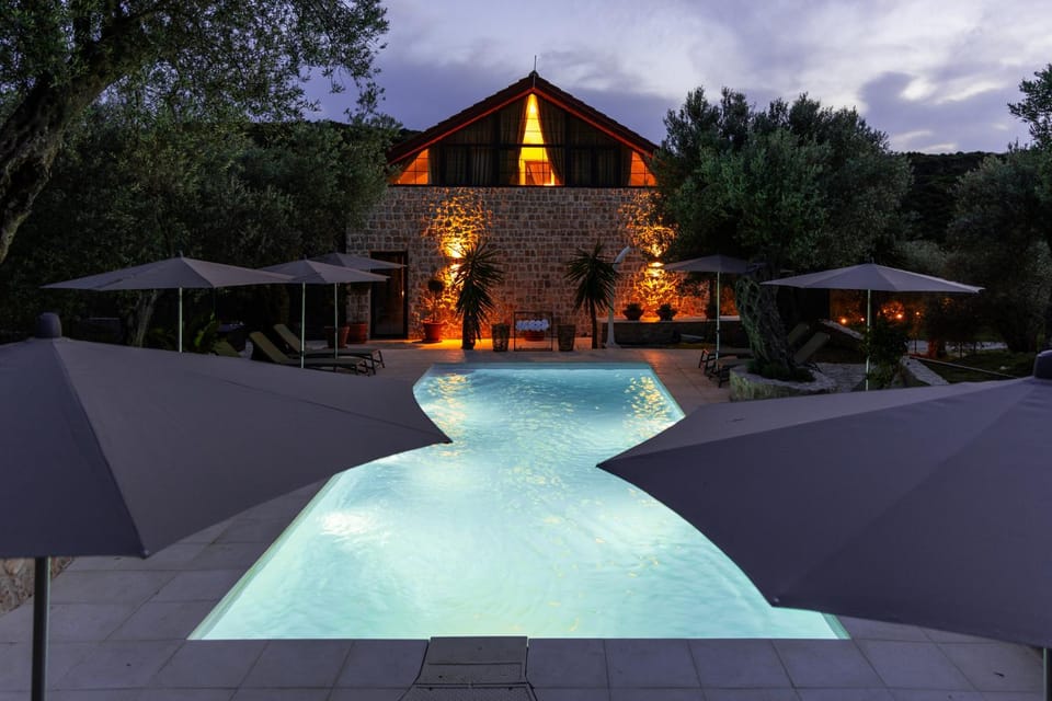 Night, Natural landscape, Pool view, Swimming pool