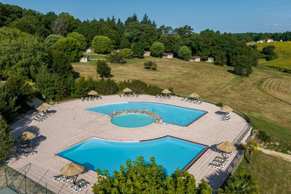 Spring, Natural landscape, Bird's eye view, Pool view, Swimming pool, sunbed