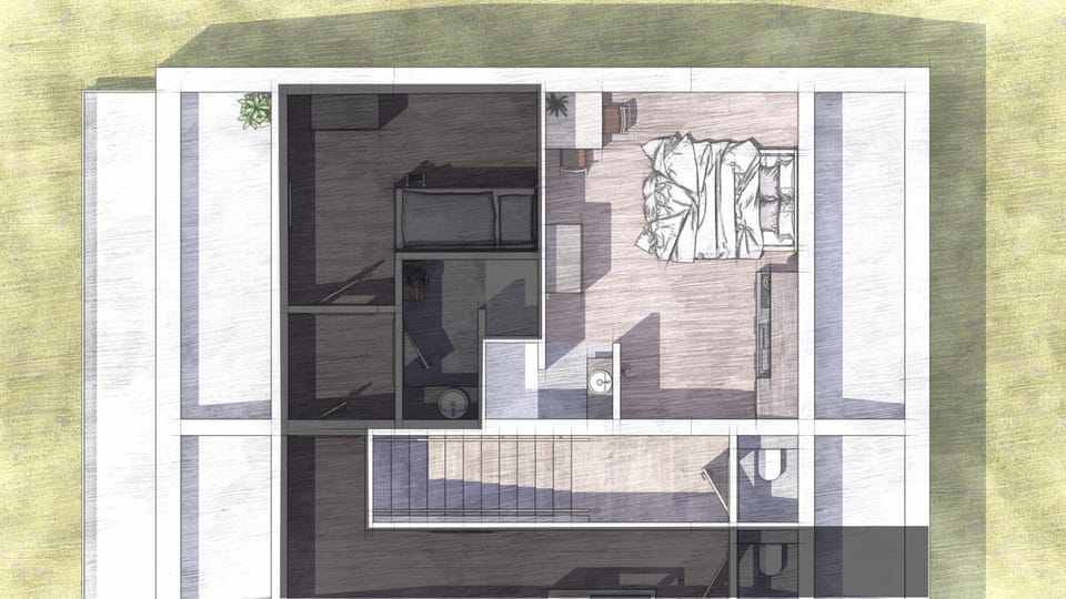 Toilet, Property building, Bed, Bathroom, Floor plan, Dining area, wardrobe
