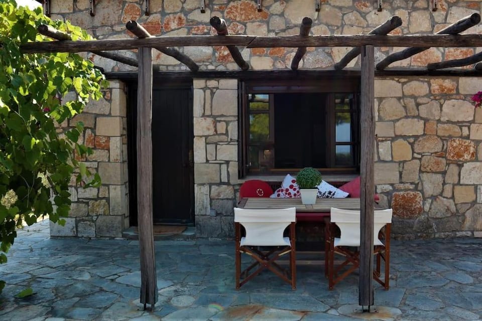wood & stone dream view house A House in Halkidiki