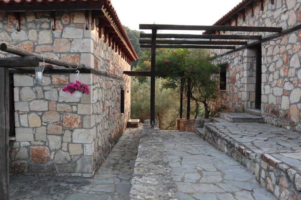 wood & stone dream view house A House in Halkidiki