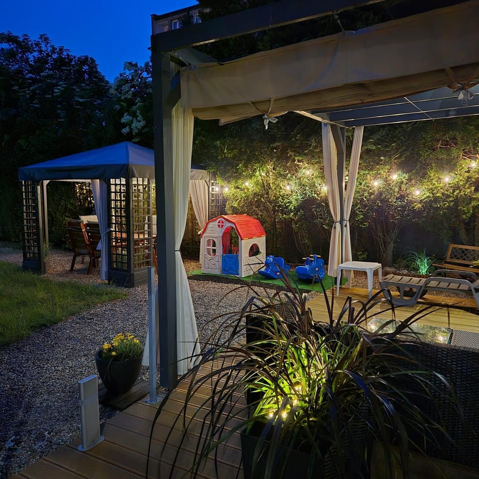 Night, Children play ground, Garden, Garden view