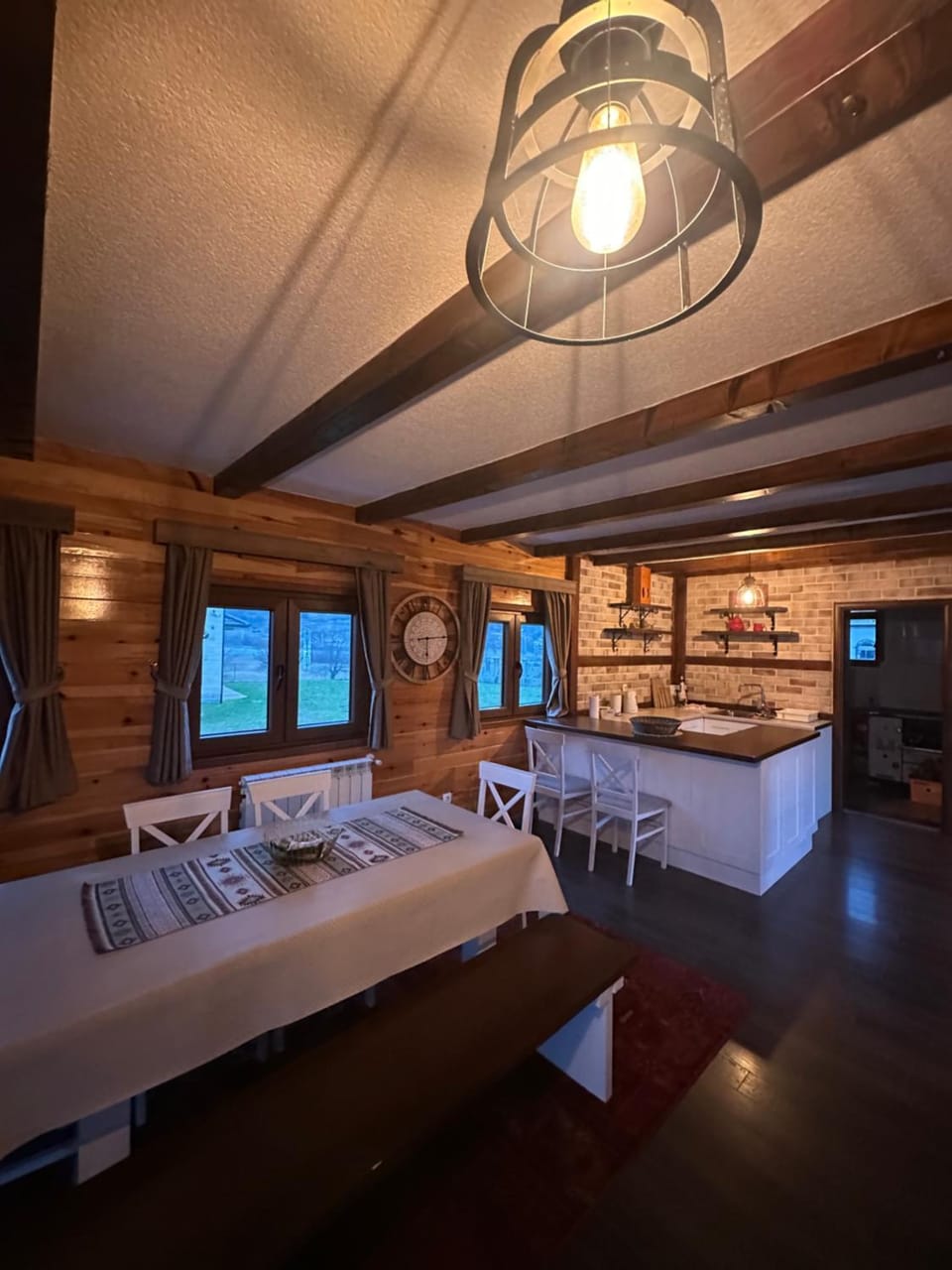 Kitchen or kitchenette, Living room, Photo of the whole room, Seating area, Dining area
