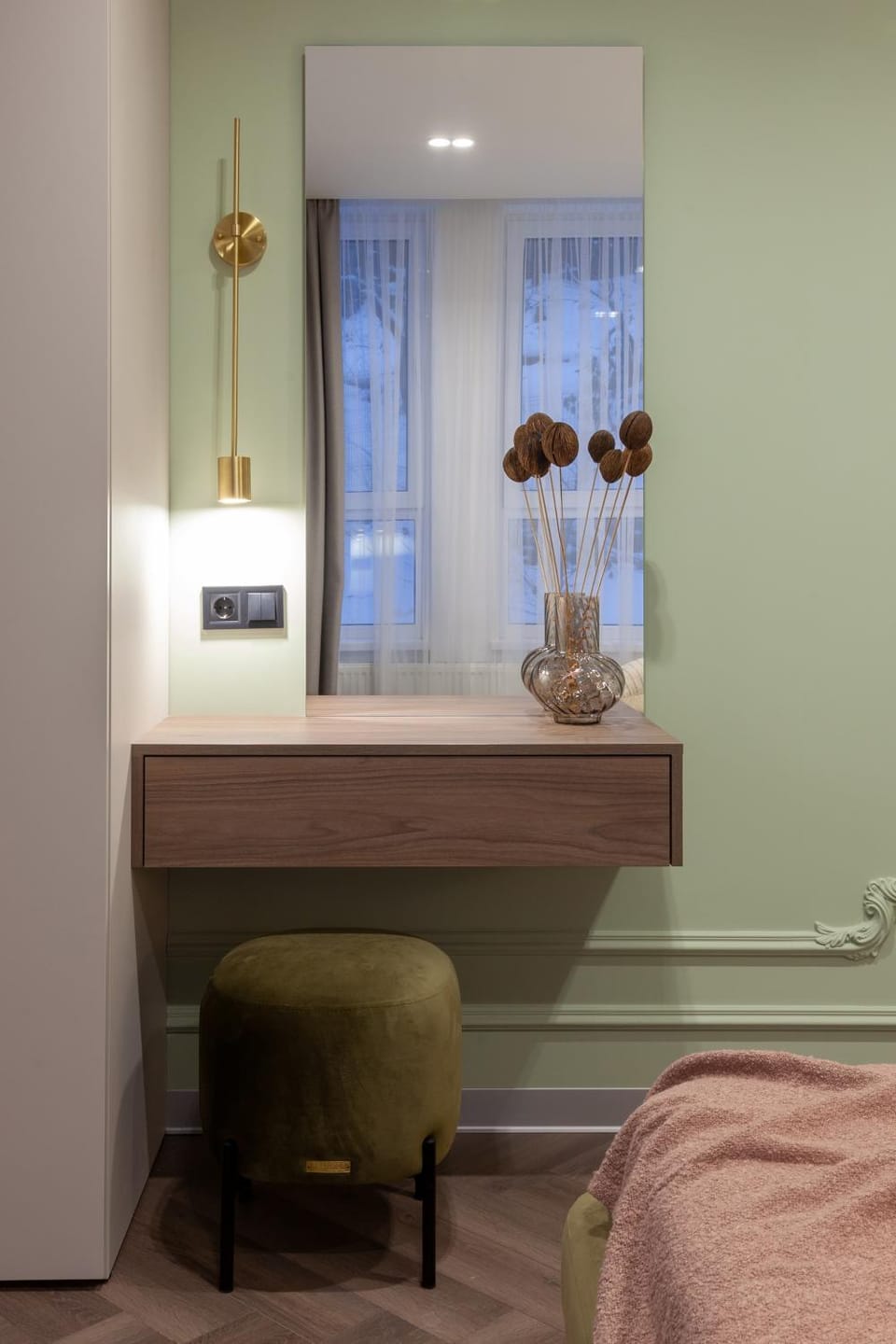 Bed, Photo of the whole room, Bedroom, hair dresser