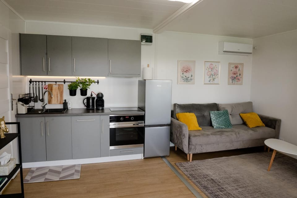 Living room, oven