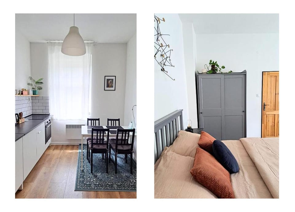 Bedroom, kitchen
