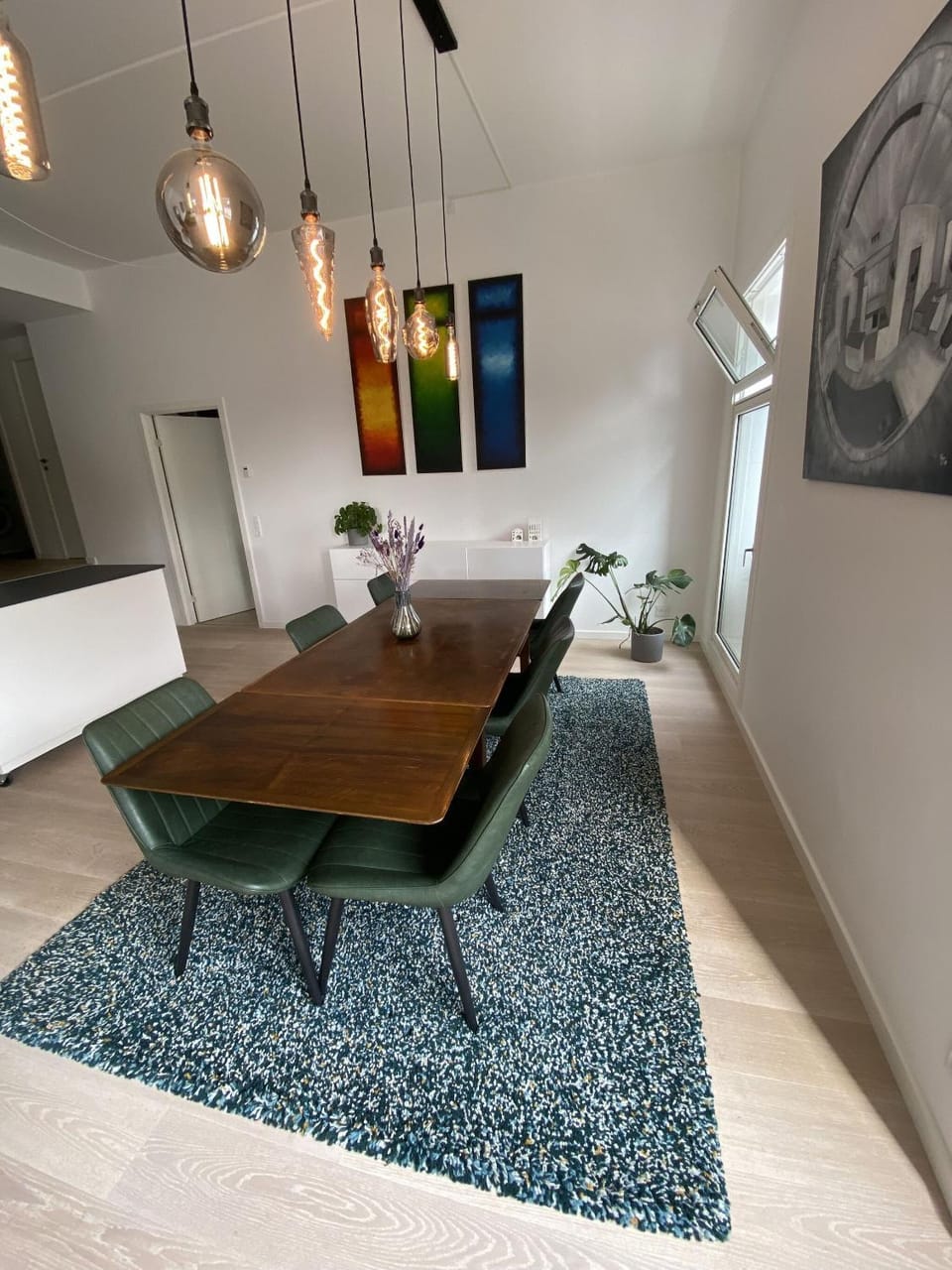 Kitchen or kitchenette, Living room, Dining area