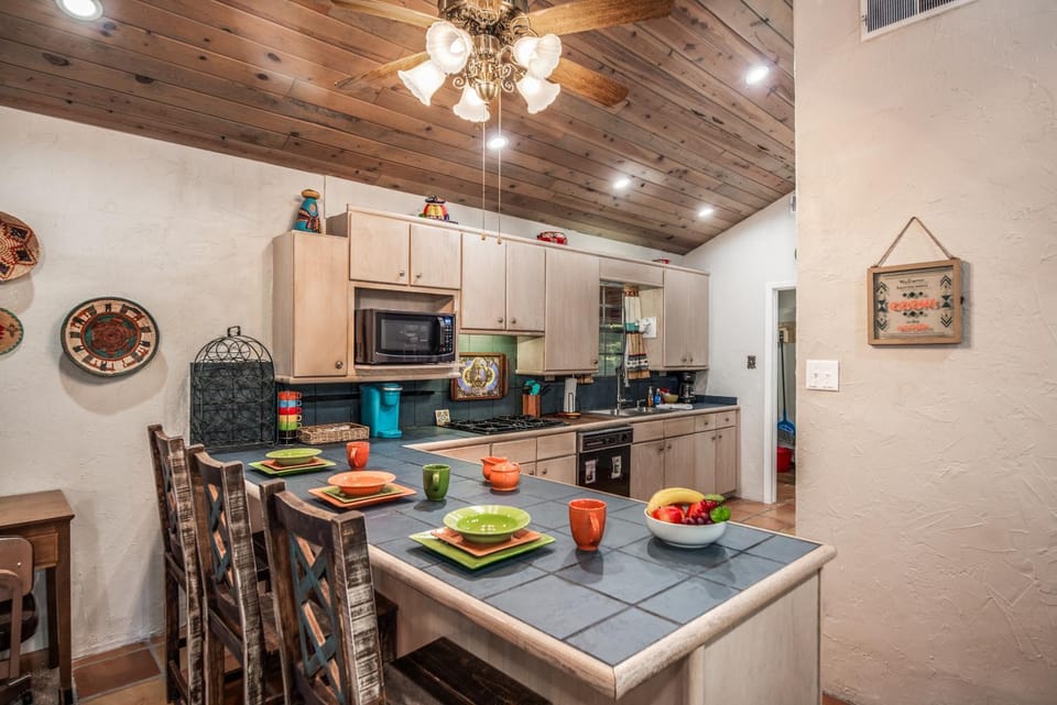 Kitchen or kitchenette, microwave, oven, stove, kitchen