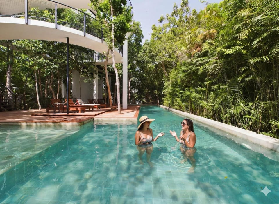 Spring, Day, People, Natural landscape, Garden, Guests, Garden view, Pool view, Swimming pool, group of guests