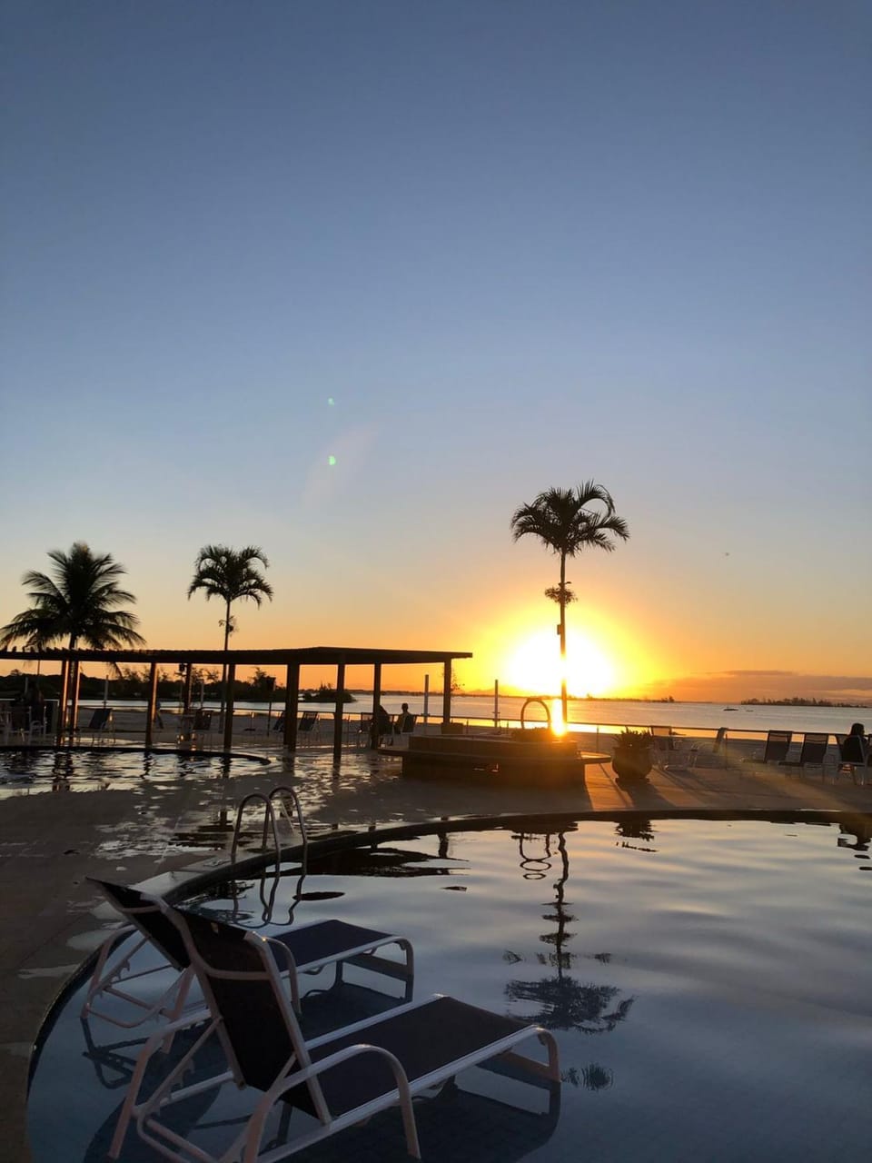 Swimming pool, Sunset