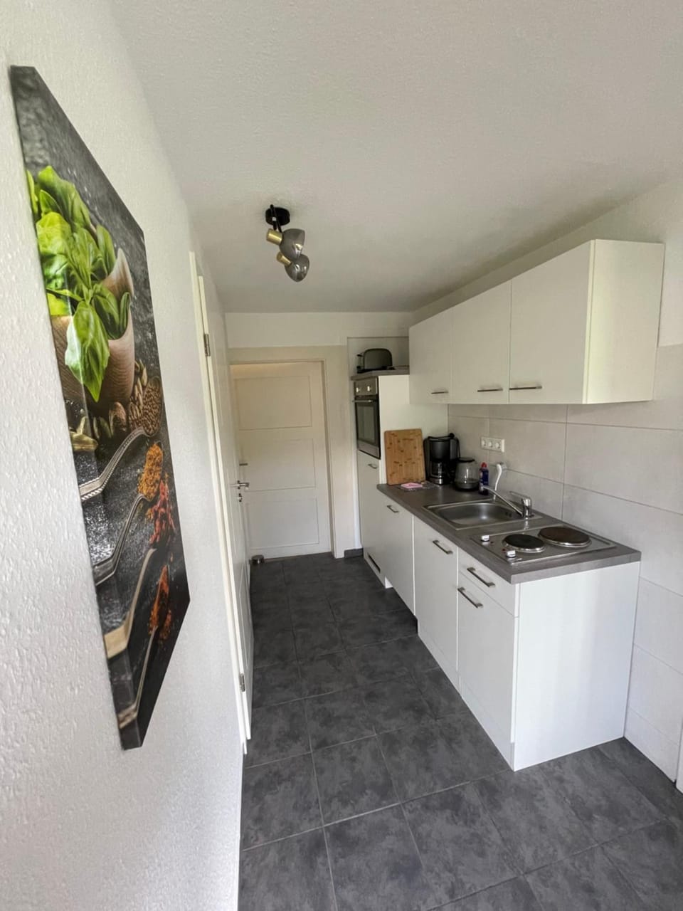 Kitchen or kitchenette, dishwasher, oven, stove