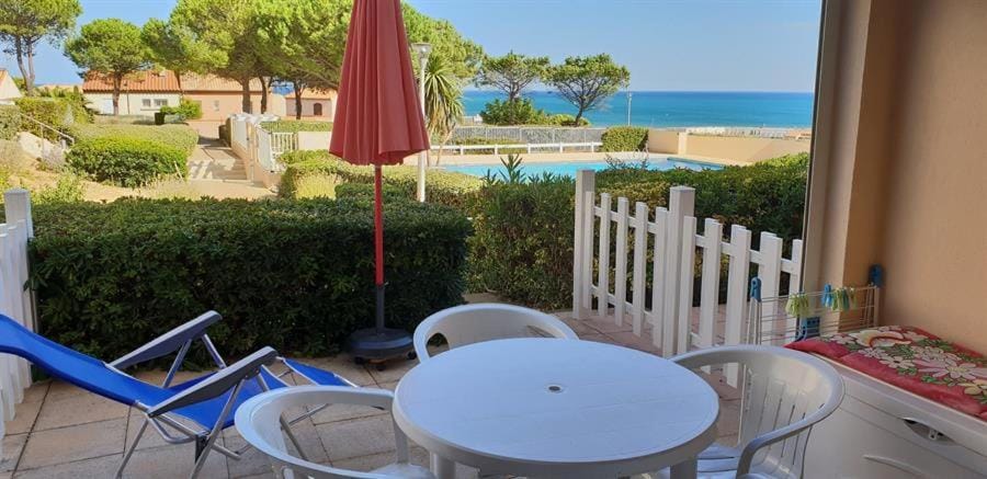 Patio, Pool view, Sea view, Swimming pool