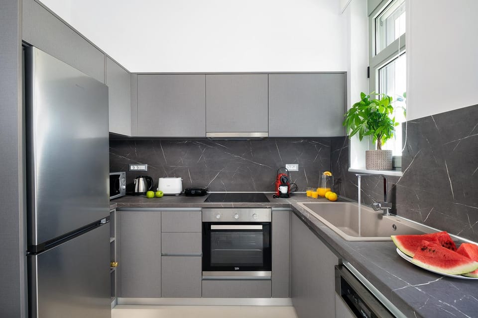 Kitchen or kitchenette, dishwasher, oven, toaster