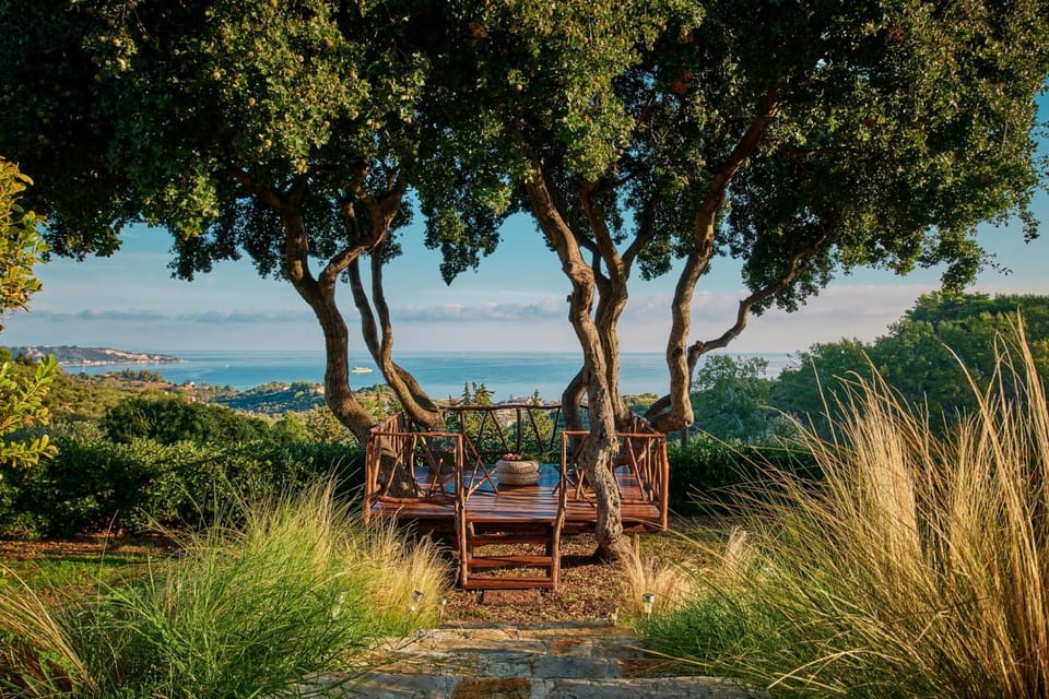 Natural landscape, Garden, Garden, Sea view