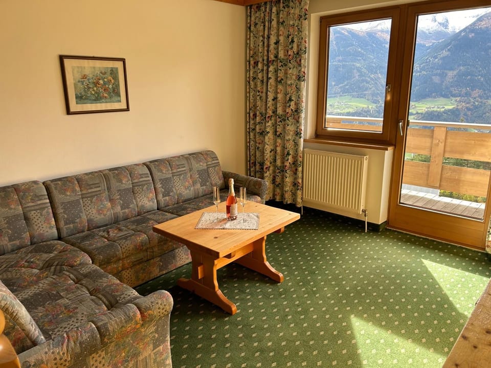 Natural landscape, Living room, Seating area, Mountain view