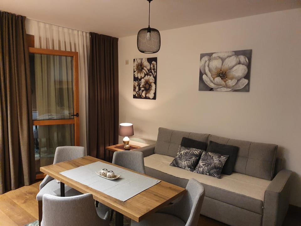 Night, Living room, Seating area, Dining area