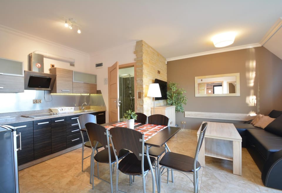 Kitchen or kitchenette, Living room, Seating area, Dining area, minibar, stove