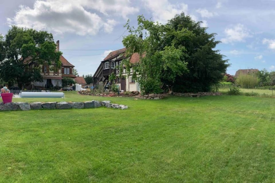 Property building, Spring, Day, Natural landscape, Garden, Garden view, Swimming pool