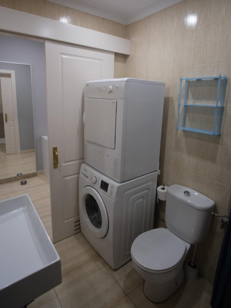Bathroom, washing machine, dryer