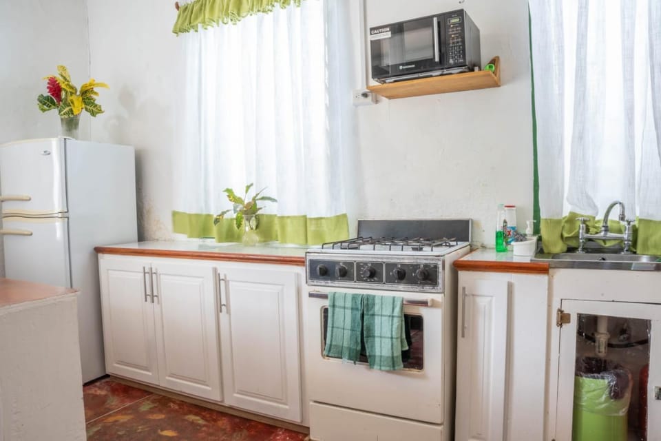 Kitchen or kitchenette, oven