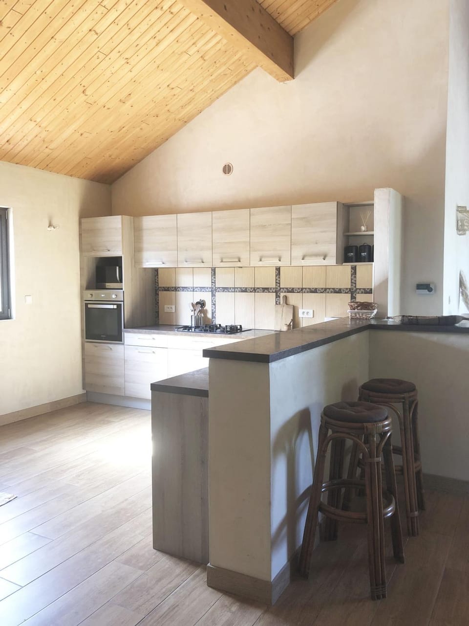 Kitchen or kitchenette, dishwasher, stove, kitchen