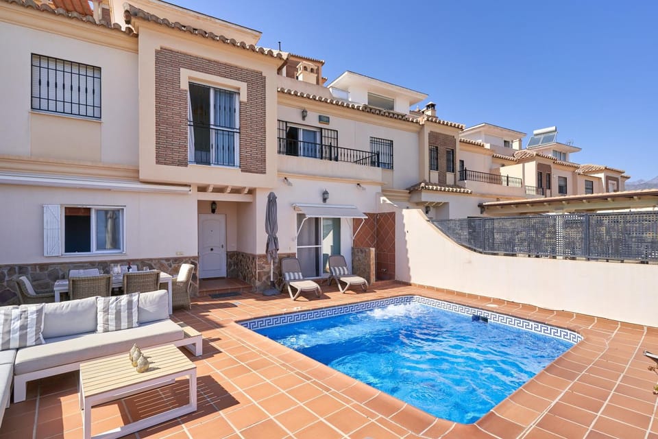 Property building, Living room, Swimming pool