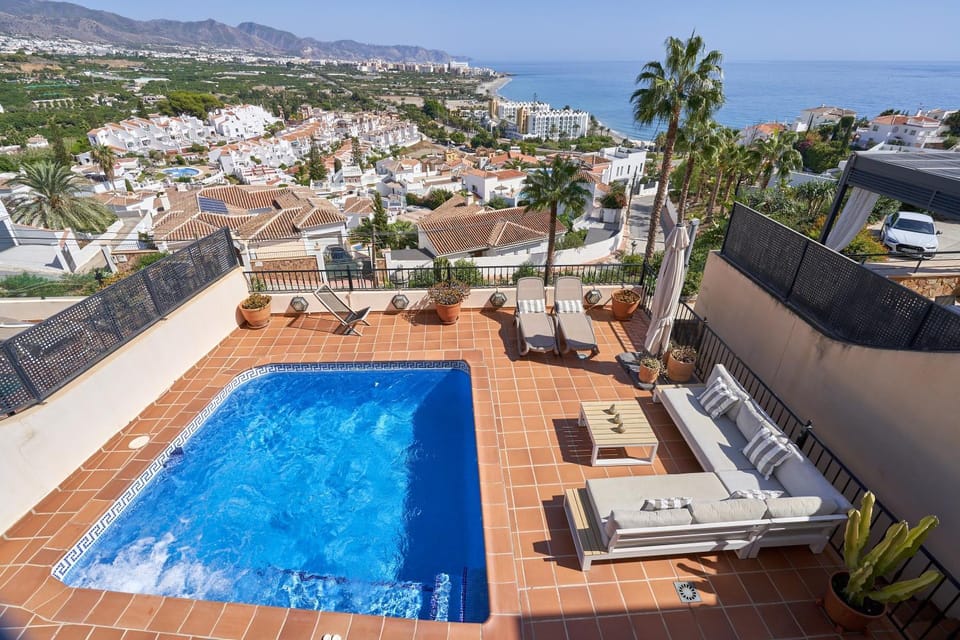 Property building, Living room, Swimming pool