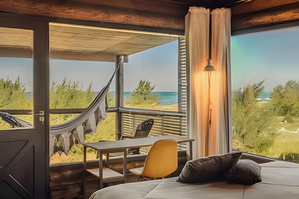 Bed, Bedroom, Sea view
