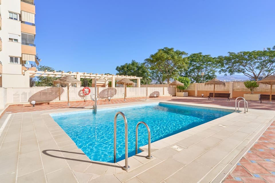 Property building, Living room, Swimming pool