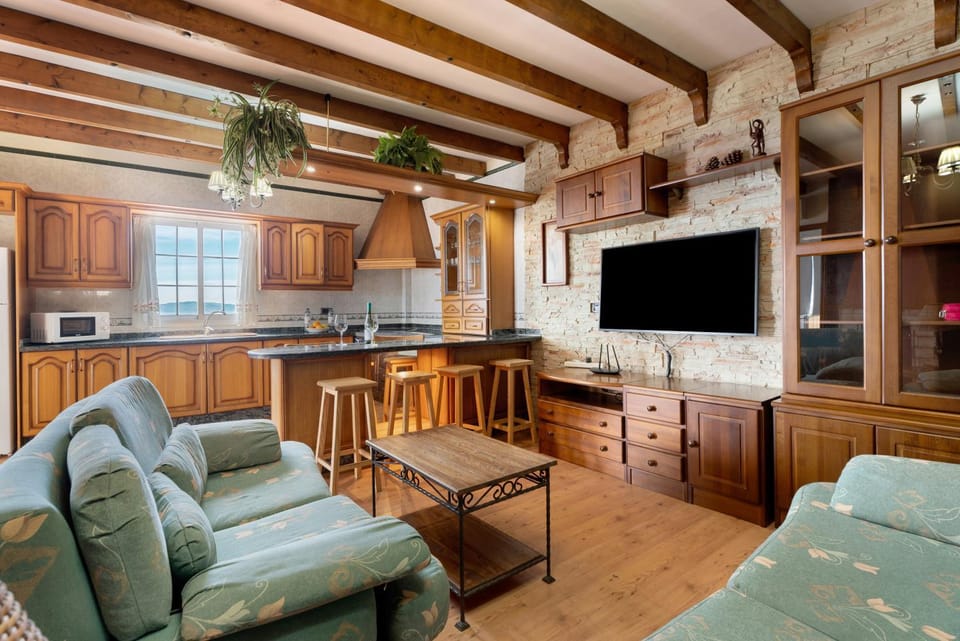 Communal lounge/ TV room, TV and multimedia, Kitchen or kitchenette, Seating area, Dining area, oven, stove