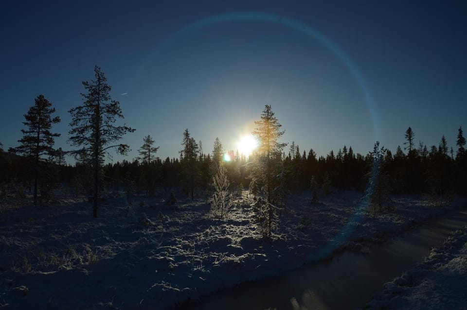 Natural landscape, Winter, Sunset