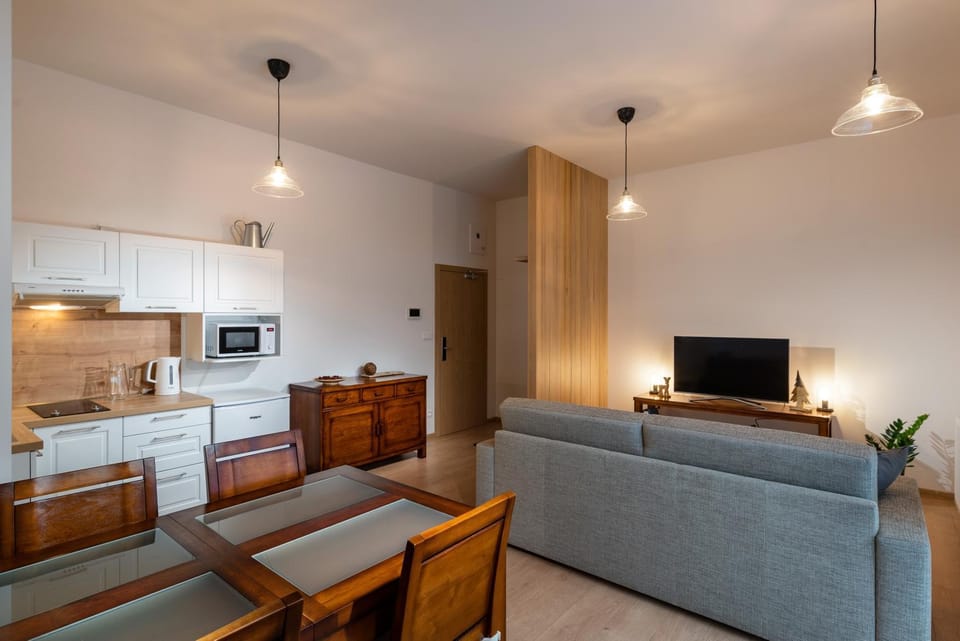 Living room, kitchen