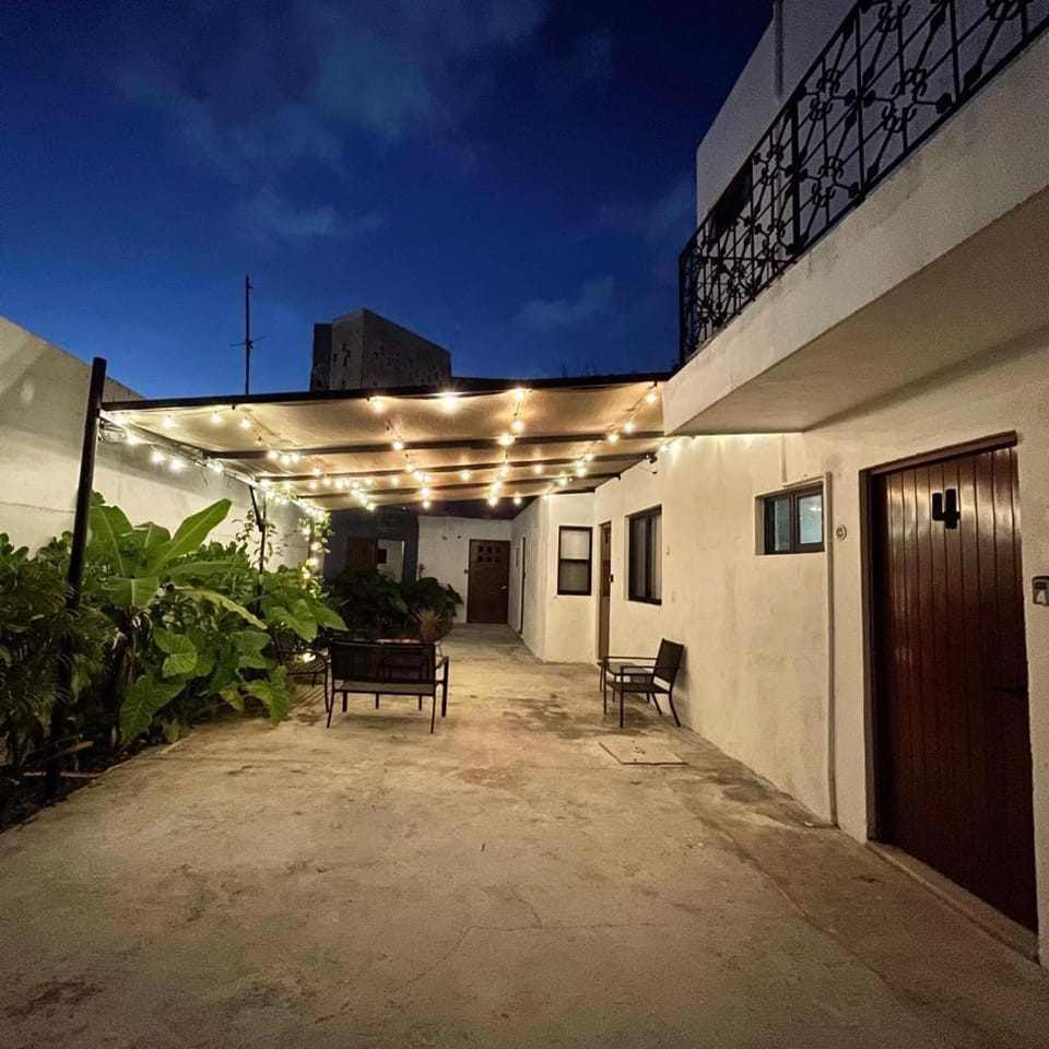 Property building, Patio, Night