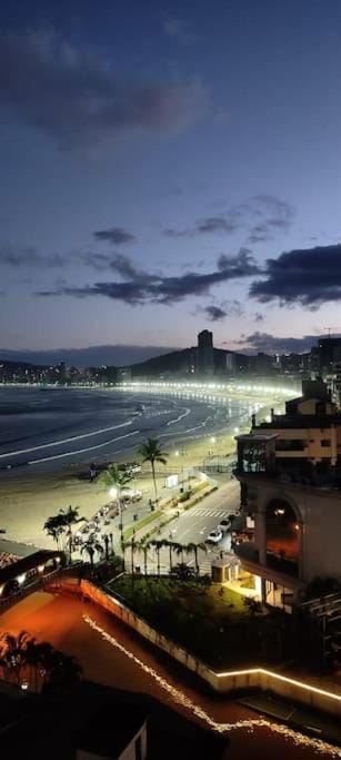 Night, Beach, City view, Sea view