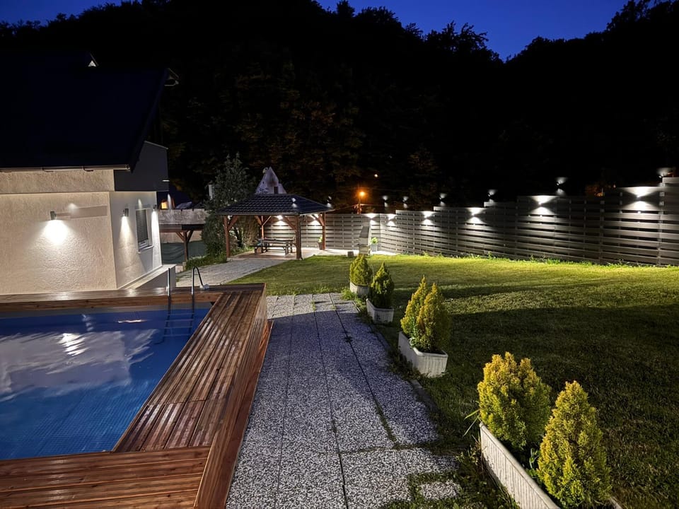 Night, Natural landscape, Pool view, Swimming pool