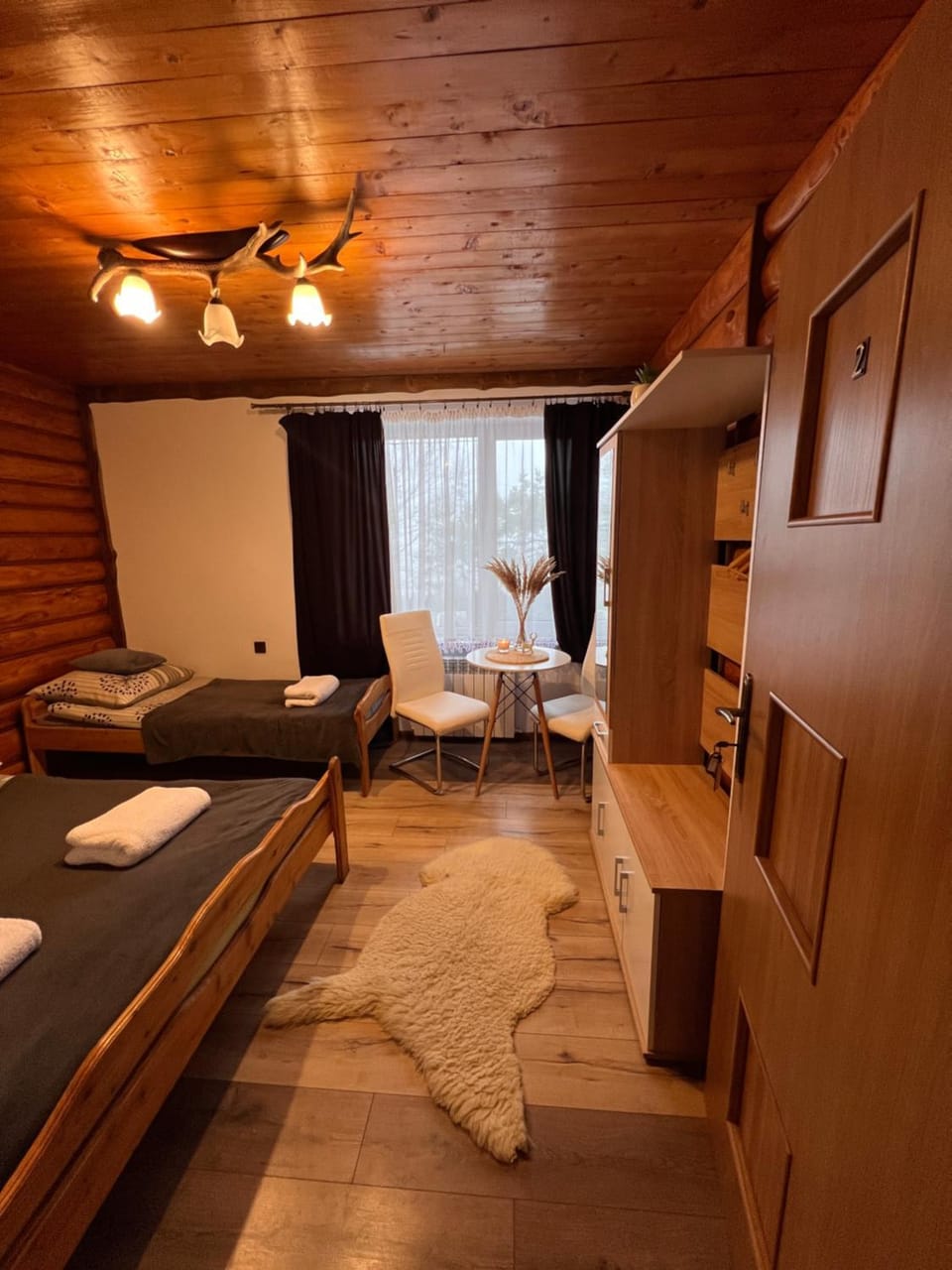 Bed, Photo of the whole room, Bedroom, towels, wardrobe