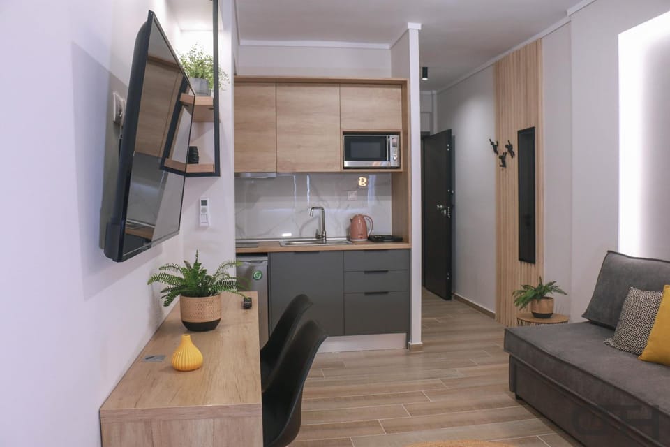 Photo of the whole room, Seating area, kitchen