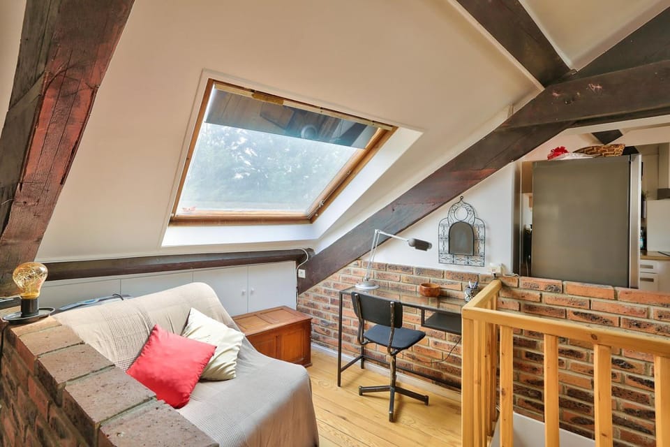 Rustic Bohemian Duplex in Meudon Apartment in Île-de-France