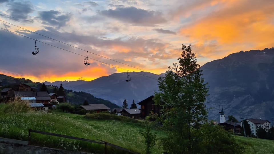 Natural landscape, Mountain view, Sunset