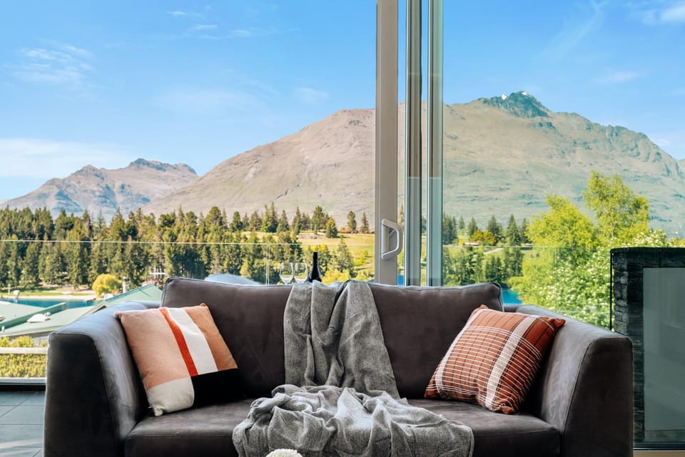 Natural landscape, Living room, Seating area, Mountain view